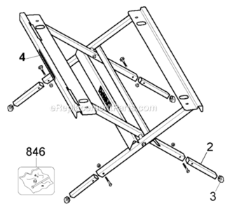 Page A Diagram and Parts List for DW7450 Type 1 DeWALT Table Saw Accessories
