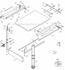 Page A Diagram and Parts List for DW7464 Type 1 DeWALT Table Saw Accessories