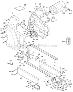 Page A Diagram and Parts List for DW788L Type 1 DeWALT Scroll Saw