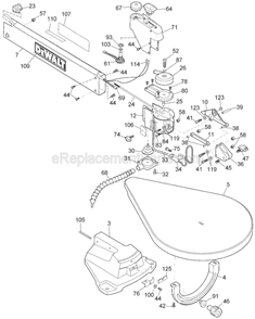 Page B Diagram and Parts List for DW788L Type 1 DeWALT Scroll Saw