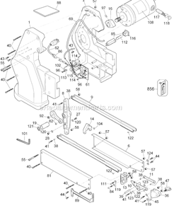 Page A Diagram and Parts List for DW788 Type 2 DeWALT Scroll Saw