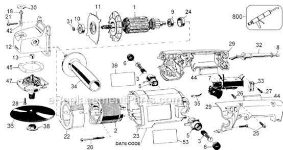 Part Location Diagram of 5140120-49 DeWALT Gasket