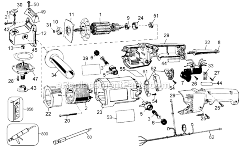 Part Location Diagram of 626227-00 DeWALT Tachometer