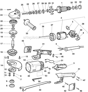 Page A Diagram and Parts List for DW850 Type A1 DeWALT Angle Grinder