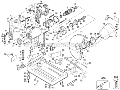 Part Location Diagram of 284174-00 DeWALT Handle,Lock