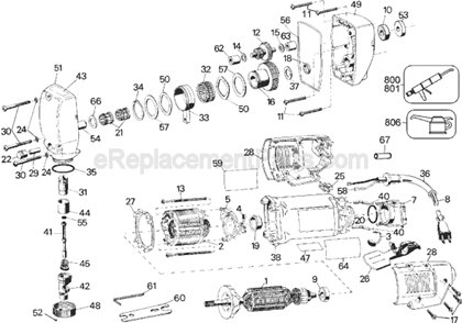 Page A Diagram and Parts List for DW896 Type 1 DeWALT Nibbler & Shears