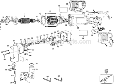 Part Location Diagram of 607077-00 DeWALT Warning Label