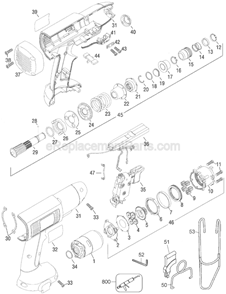 Page A Diagram and Parts List for DW900 Type 1 DeWALT Cordless Drill