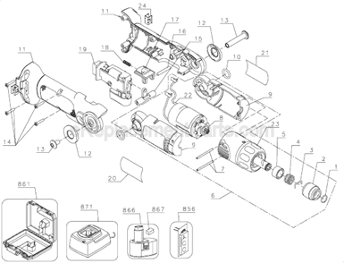 Page A Diagram and Parts List for DW920 Type 1 DeWALT Cordless Drill