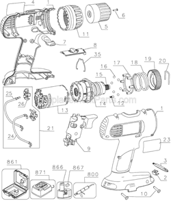 Part Location Diagram of 397147-00 DeWALT Clamshell Set