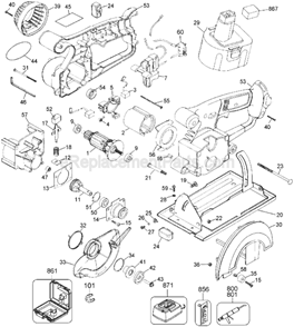Part Location Diagram of 150392-01 DeWALT Cover,Gear Case