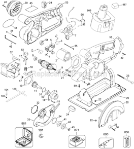 Part Location Diagram of 393016-00 DeWALT Upper Guard
