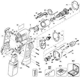 Part Location Diagram of 149081-01 DeWALT Handle,Cover