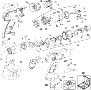 Part Location Diagram of 386154-00 DeWALT Carrier,Output