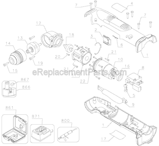 Part Location Diagram of 383842-02 DeWALT Shifter Button