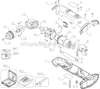 Part Location Diagram of 652045-00 DeWALT Clamshell Set
