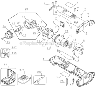 Page A Diagram and Parts List for DW960W Type 1 DeWALT Electric Drill