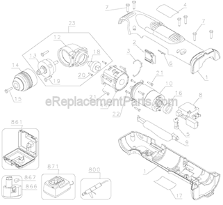 Page A Diagram and Parts List for DW966 Type 3 DeWALT Cordless Drill