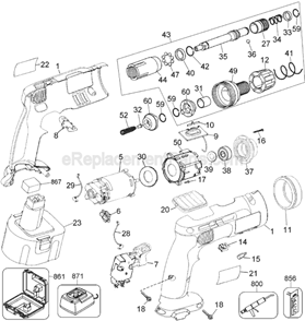 Page A Diagram and Parts List for DW969 Type 1 DeWALT Electric Drill