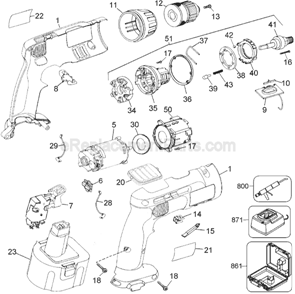 Part Location Diagram of 391106-11 DeWALT Clutch Assembly