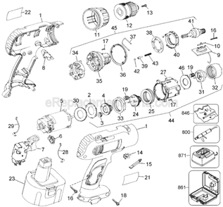 Part Location Diagram of 429677-00 DeWALT HX-DR Chuck Kit