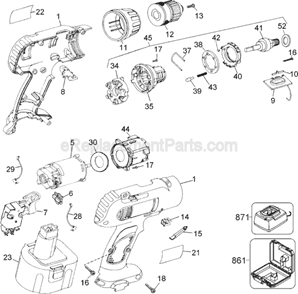 Part Location Diagram of 397361-02 DeWALT Clamshell Set