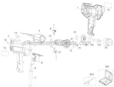 Page A Diagram and Parts List for DWD115  DeWALT Electric Drill