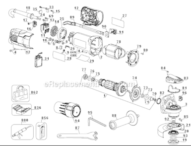 Page A Diagram and Parts List for DWE46101 Type 1 DeWALT Dust Collector