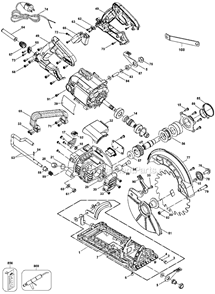 Page B Diagram and Parts List for DWS535 Type 1 DeWALT Circular Saw