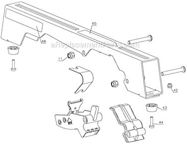 Page B Diagram and Parts List for DWX723 Type 1 DeWALT Miter Saw