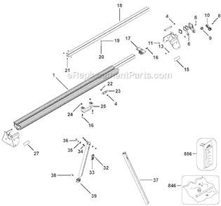 Page A Diagram and Parts List for DWX724 Type 1 DeWALT Tool Stand & Cart