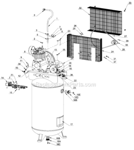 Page A Diagram and Parts List for DXCMV5248069 Type 1 DeWALT Compressor