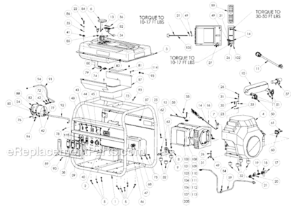 Page A Diagram and Parts List for DXGN14000 PD123MHB006 DeWALT Generator