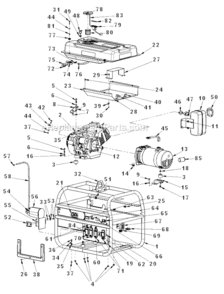 Page A Diagram and Parts List for DXGN7200 PD612MHB004 DeWALT Generator