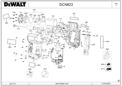 Part Location Diagram of N566011 DeWALT Lock Plate