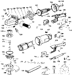 Page A Diagram and Parts List for DW840 Type 4 DeWALT Angle Grinder