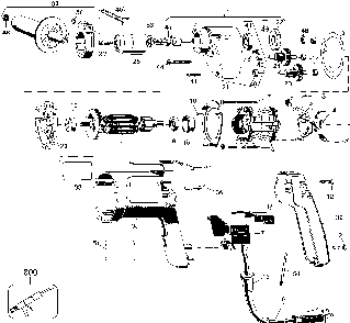 Exploded Diagram A Diagram and Parts List for D116-04 Type 1 DeWALT Drill
