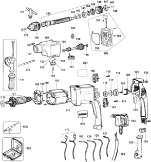 Page A Diagram and Parts List for DW515K 2 DeWALT Hammer