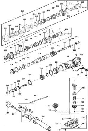 Default Diagram and Parts List for DW568K Type 1 DeWALT Hammer