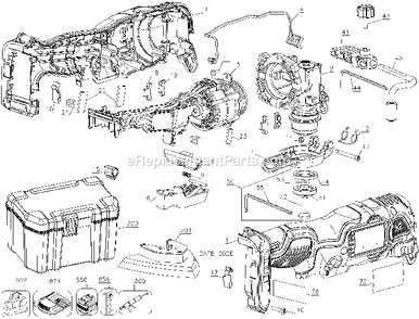 Page A Diagram and Parts List for DCS355D1 Type 2 DeWALT Miscellaneous