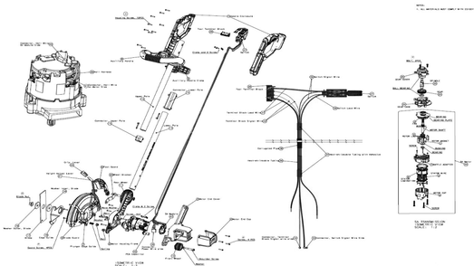 Section 2 Diagram and Parts List for DCED400B Type 1 DeWALT Edger