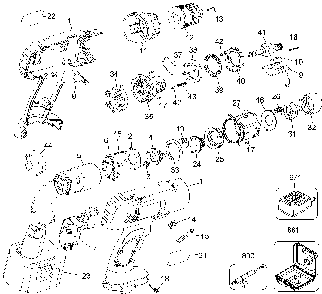 Exploded Diagram A Diagram and Parts List for DW953K-AU Type 2 DeWALT Cordless Drill