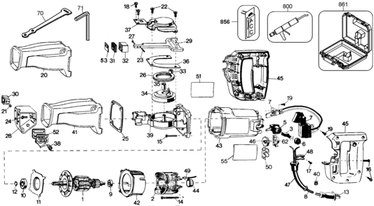 Page A Diagram and Parts List for DW305K 1 DeWALT Reciprocating Saw