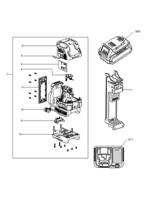 Exploded Diagram A Diagram and Parts List for DCLE34022D1 Type 1 DeWALT Laser Level