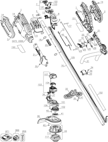 Page A Diagram and Parts List for DCST990M1 Type 2 DeWALT Trimmer