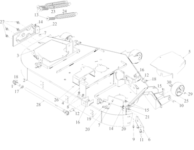 Deck Diagram and Parts List for DXGX554P (53AL8CS7038)(2022) DeWALT Lawn Tractor