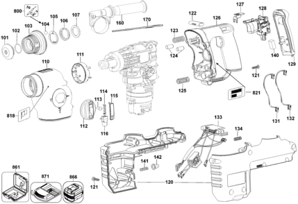 Page B Diagram and Parts List for DC233KL 1 DeWALT Hammer