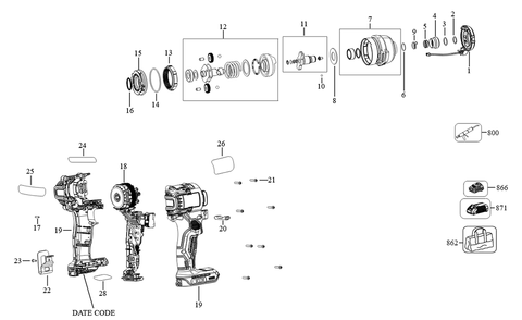 Part Location Diagram of N860862 DeWALT Warning Label