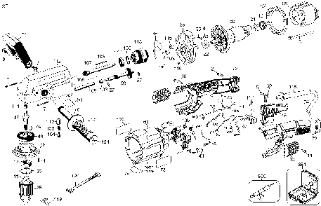 Page A Diagram and Parts List for DW124 Type 3 DeWALT Electric Drill