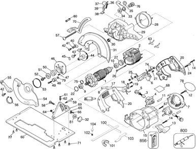 Page A Diagram and Parts List for DW359-B3 2 DeWALT Circular Saw